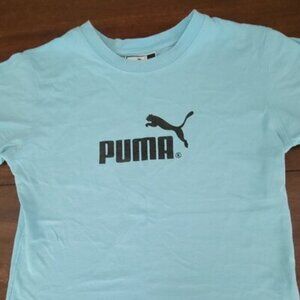 PUMA Vintage Tee Women's Size L Y2K Tee Made in Canada Blue T-shirt